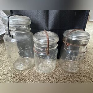 Vintage Clear Glass Mason Jars Set